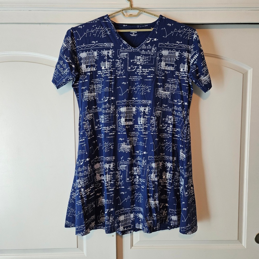 Svaha Hedy Lamarr Patent Print Midi Dress 3X Organic Cotton Teacher STEM Pockets
